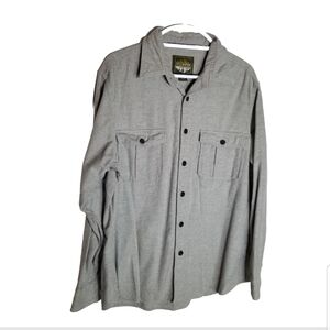 Eddie Bauer Flannel Shirt Men's Large Gray Long Sleeve Button Front 100% Cotton